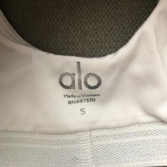 Alo Yoga Airbrush Heart Throb Bra White/Black S - Picture 6 of 7